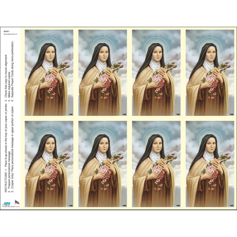St. Therese Classic 8-up Prayer Cards | Gannon's Prayer Card Co.